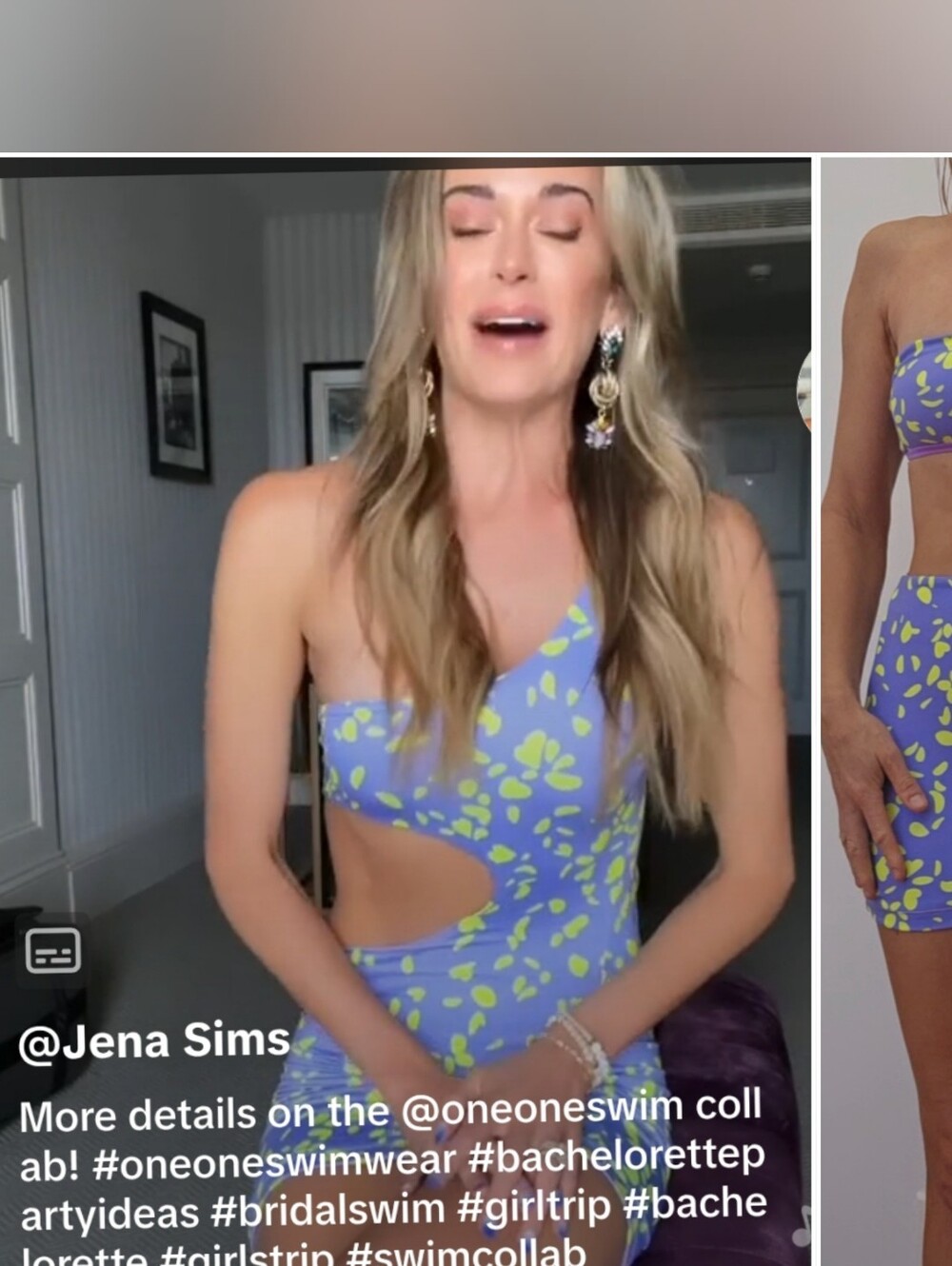Jena Sims X Oneone Swim Rare Popping Bottles Vm Bachelorette Cut Out Dress S